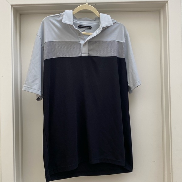 Pebble Beach Other - Pebble Beach Dry Luxe Performance Golf Polo size XL light blue and navy blue